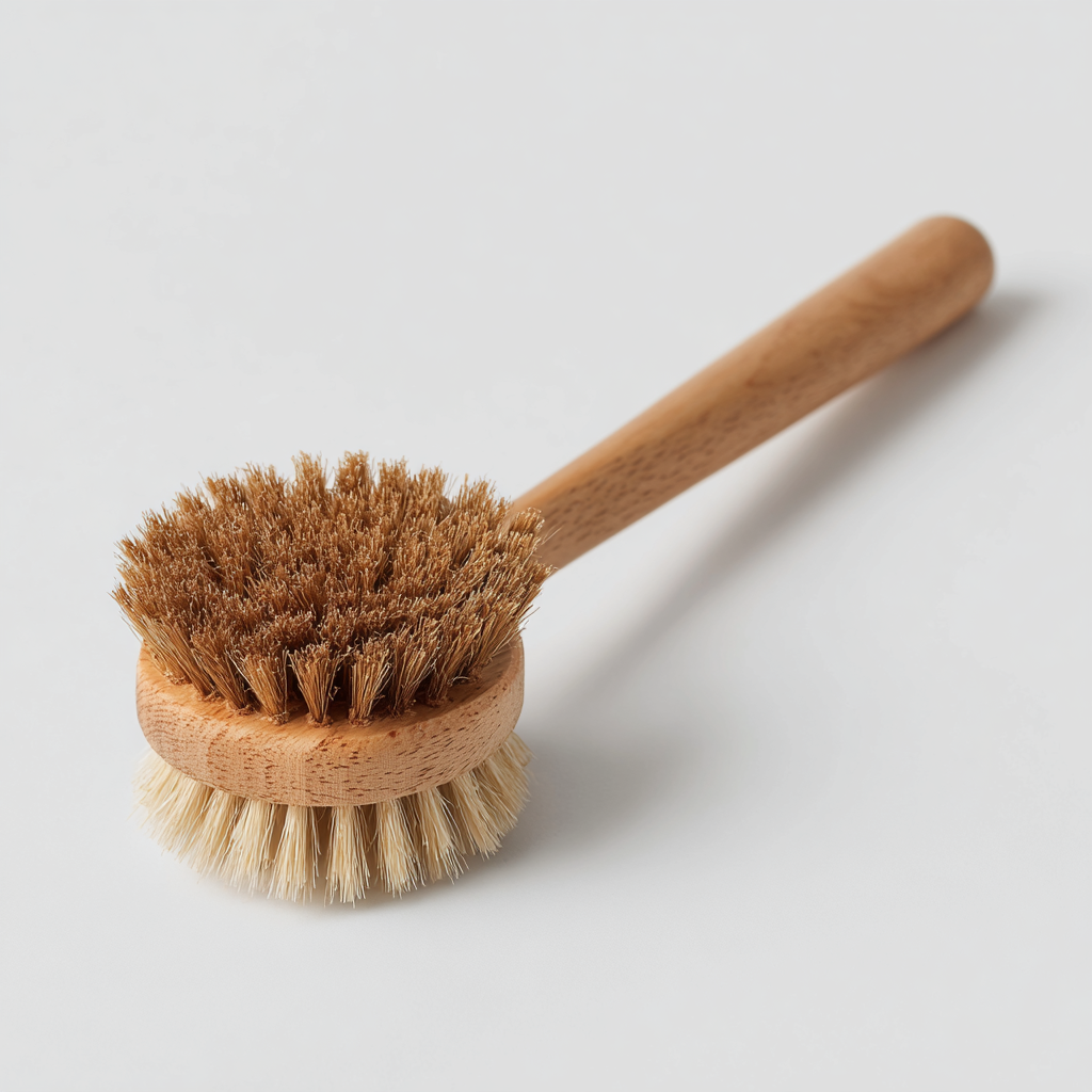 Rylqo Natural Bamboo Dish Brush with Long Handle