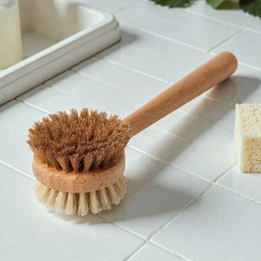 Rylqo Natural Bamboo Dish Brush with Long Handle